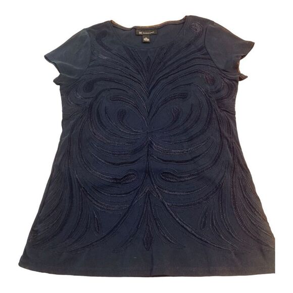 INC Black Embroidered Designer Top - Picture 2 of 8